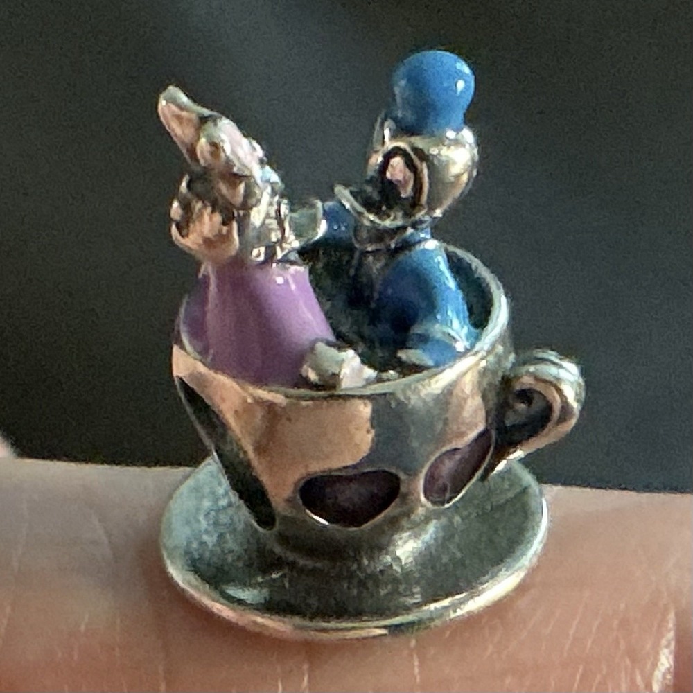 PANDORA Disney Parks Donald Daisy Duck Teacup Charm S925 ALE Sterling Silver